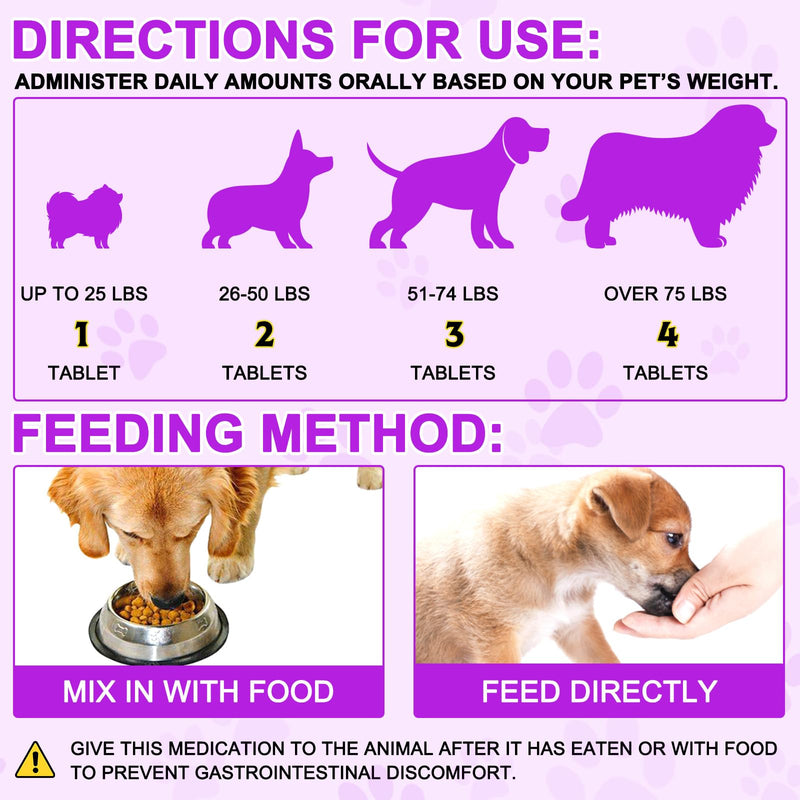 Dog Multivitamin Tablets, 15 in 1 Multivitamin Treats for Dogs Supports Immunity & Digestion, Skin & Coat and Joint Health, Multivitamin Dog Supplement for All Ages - 180PCs Chewable Tablets