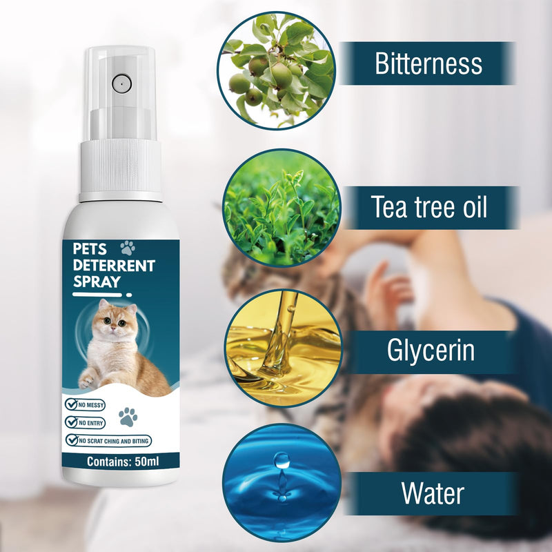 Cat Deterrent Spray,Cat Repellent Spray for Furniture,Bitter Spray for Cats,Pet Behavior Training,Keeps Cats Away,Safe and Non-Toxic, Plant Extracts, 2 - BeesActive Australia