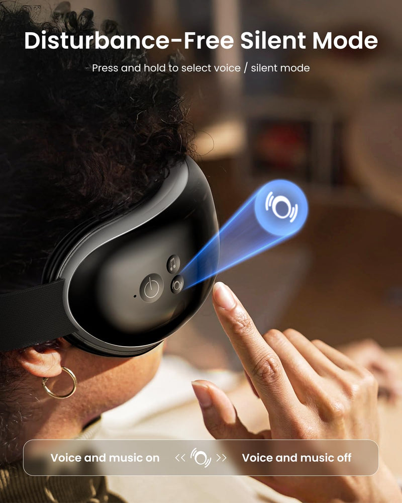 RENPHO Eyeris 1 Eye Massager with Heat, Birthday Gifts Eye Mask for Mom Dad Women Men Her Him, Smart Sleep Mask for Relax, Reduce Strain B-black - BeesActive Australia