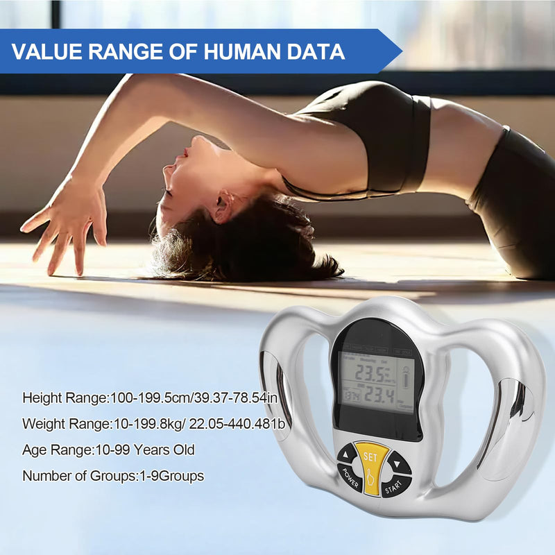 Handheld Body Fat Analyzer, Calorie Bmi Measurement LCD Screen Portable Digital Health Monitor Body Fat Measuring Instrument Bmi Meter Fat Analyzer Body Fat Monitor Fat Measuring - BeesActive Australia