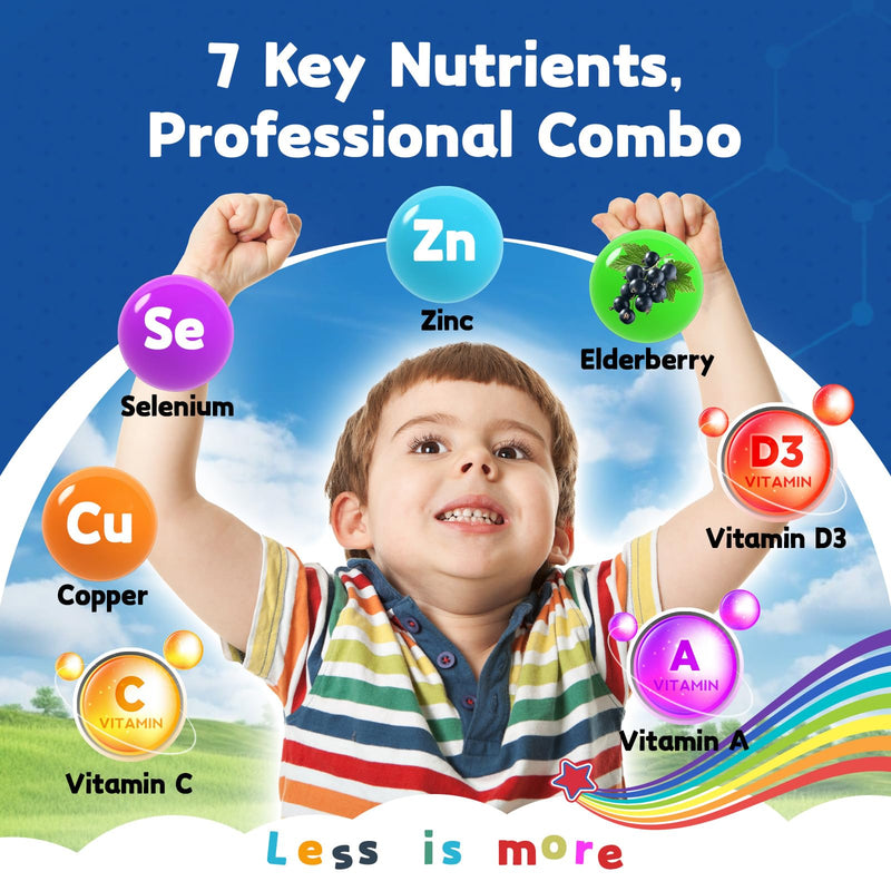 Zinc Picolinate 30mg Gummies, Zinc Copper Supplements for Kids, 60 Gummies | Zinc for Kids Teens, High Absorption Form with Selenium, Elderberry, Teenage Growth, Skin & Immune Health, Sugar Free 1