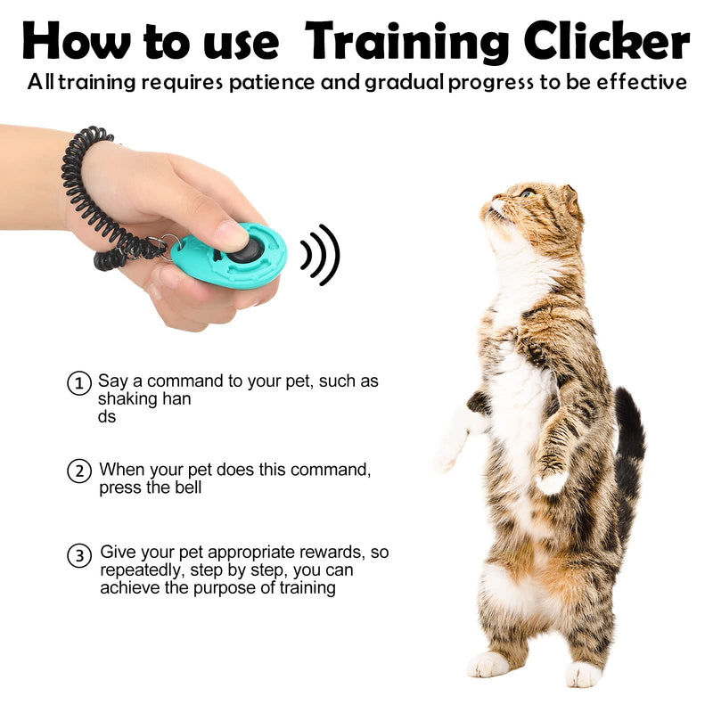 4 Pcs Cat Clicker Training Kit Includes 2 Pet Cat Training Target Sticks 2 Cat Training Clickers with Wrist Strap,Retractable Target Stick Clicker, Positive Behavior Reinforcer for Cats Pets Puppy Dog - BeesActive Australia