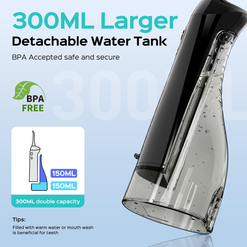 COSLUS C20 & C41 Portable Water Flosser with Electric Toothbrush Combo: 2-in-1 Oral Clean Kit for Teeth, Braces, Gums Care - Brushing & Flossing for Adults, Family, Travel Use, BPA-Free, Black - BeesActive Australia