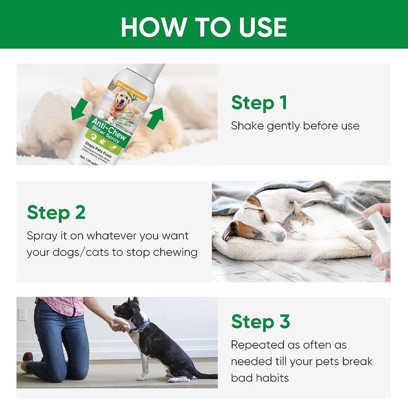 Bitter Spray for Dogs to Stop Chewing, No Chew Spray for Puppies & Dogs, Effective Dogs Behavior Training Aids, Protect Your Furniture and Prevents Dogs from Biting 50ML - BeesActive Australia