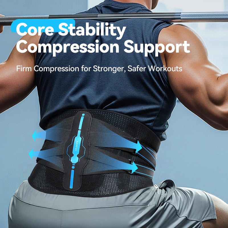 AGPTEK Back Brace for Lower Back Pain Relief, Breathable Air Mesh Back Support Belt with Ergonomic 3D Lumbar Pad for Work, Sciatica, Scoliosis, Herniated Disc, Adjustable Dual Straps, for Men Women (Small) Small - BeesActive Australia