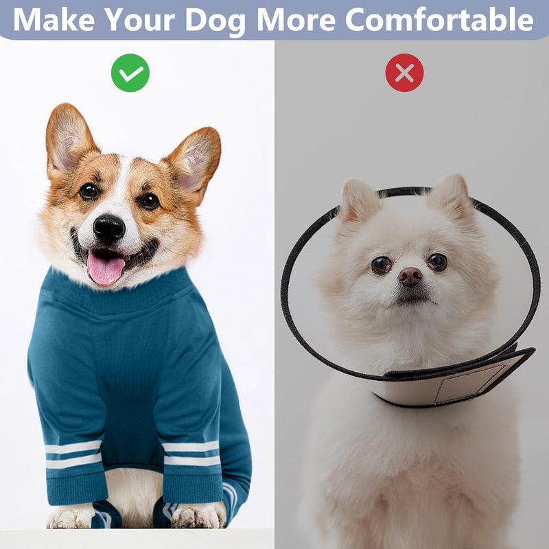 DENTRUN dog pajamas, jumpsuit for small dogs, dog overalls, dog sweaters, dog pajamas, warm and cozy dog pajamas, four-legged dog sweater XL peacock blue - BeesActive Australia