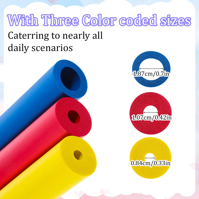 9PCS Foam Grip Tubing Foam Tubes Grip Aid Padding Tube Built Up Utensils Handle Adaptive Utensil Foams Tubing Comfort Grips for Elderly Disabled Arthritic Handicapped Utensils Tools Pens
