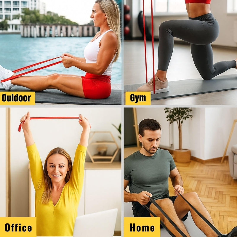 5 Pcs Professional Resistance Bands. Latex-Free, Elastic Band, Work Out Bands, Stretch Bands for Working Out Women or Men, Exercise Bands Set for Physical Therapy, Yoga, Pilates