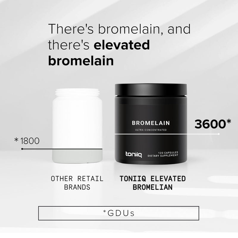 Ultra High Strength Non-GMO Bromelain Capsules - 3600 GDU/Gram - Highly Concentrated and Bioavailable - 500mg Formula - 120 Veggie Capsules - BeesActive Australia