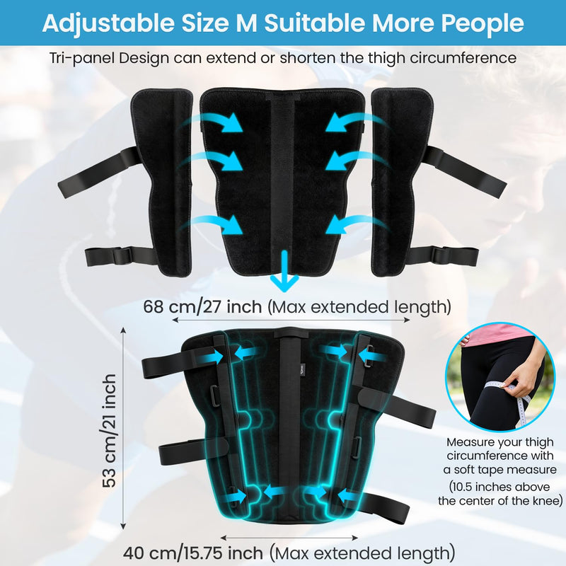 3-Panel Knee Immobilizer Full Leg Support Brace 21" Length Aluminum alloy Straight Knee Splint - for Knee Pre-and Postoperative & Injury or Surgery Recovery (Update Size M) Update Medium
