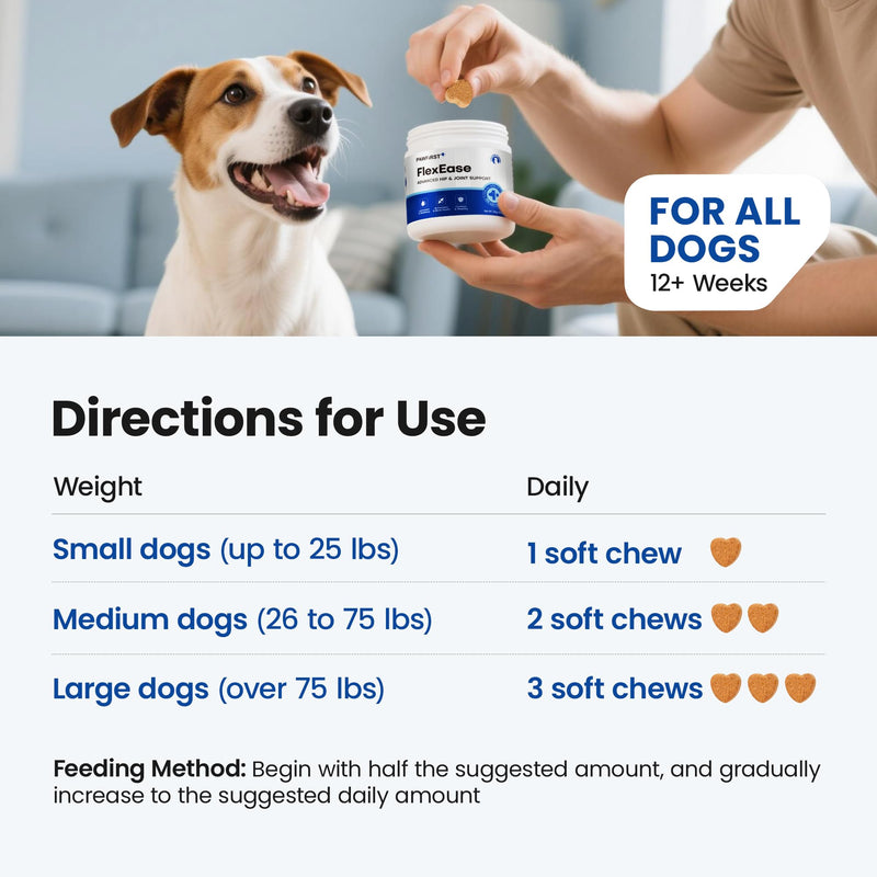 Glucosamine for Dogs Hip and Joint Supplement Soft Chews, Chondroitin Joint Supplement with MSM, Green-lipped Mussels for Small Medium & Large Dogs -100 Ct