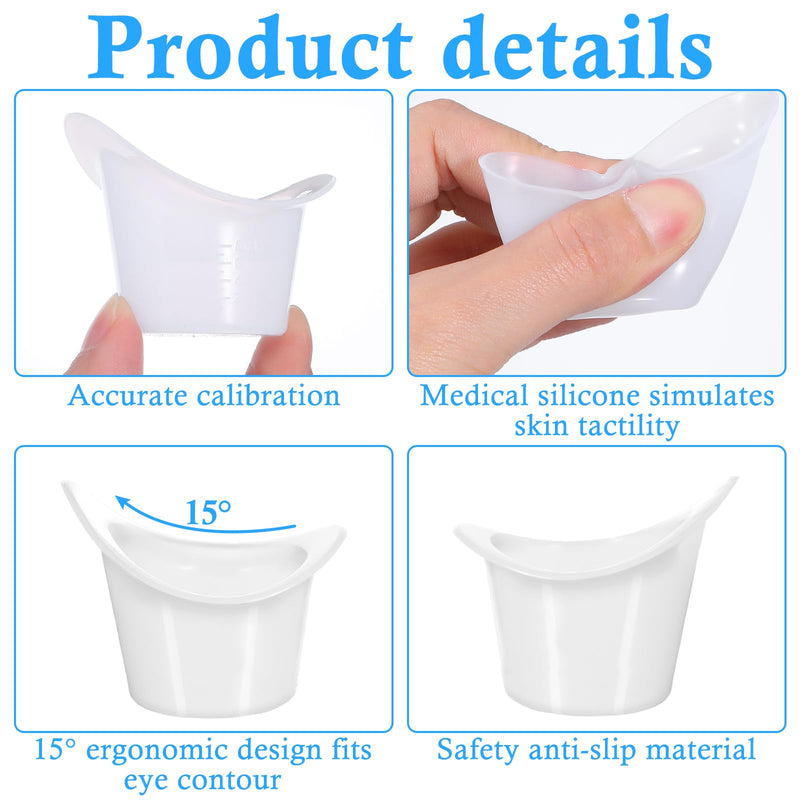 Eye Wash Cups, 2Pcs Reusable Silicone for Eye Wash Eye RinseKit with Clear Storage Container, Portable Eye Flush Kit for Eye Care, for Quick Relief Tired Eyes Cleaning Eye Dust - BeesActive Australia