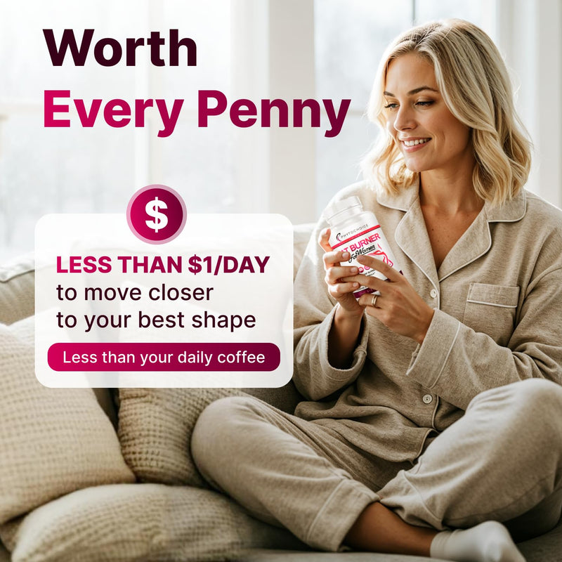 Belly Fat Burner for Women – Powerful Weight Loss Pills That Target Stubborn Belly & Thigh Fat – Thermogenic Metabolism Booster, Appetite Suppressant & Bloating Relief – Advanced Slimming Formula - BeesActive Australia