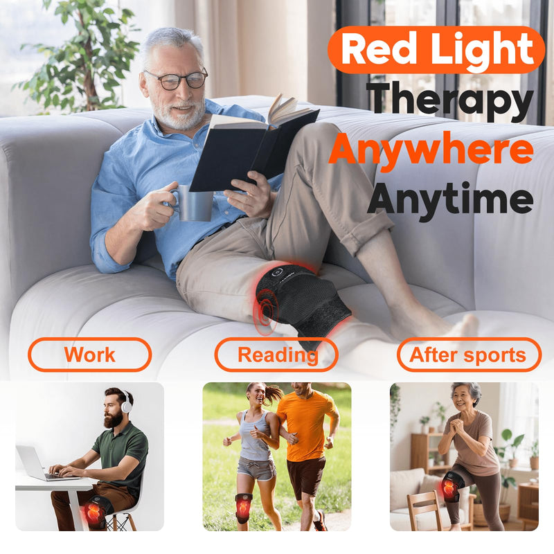 Red Light Therapy Knee Brace Infrared Light Therapy for Knee Pain Relief, 660nm & 850nm Infrared Red Heated Device for Body/Joint/Shoulder/Elbow, Wireless Portable, Gifts for Women Men 1 Pack - BeesActive Australia