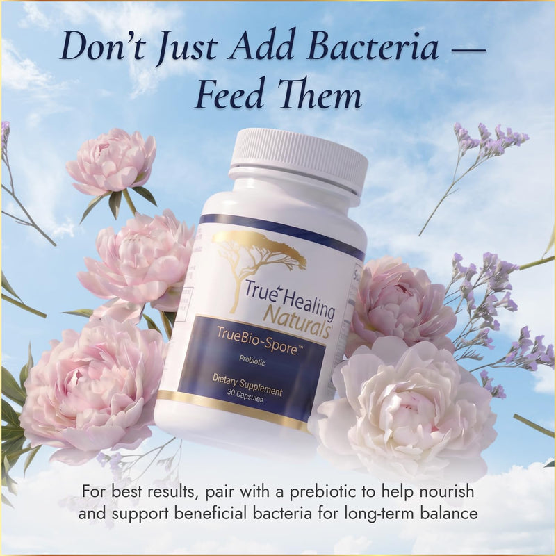 True Healing Naturals - TrueBio-Spore - Probiotic Supplement - Resilient and Powerful with 50 Billion CFU of Probiotic - 30 Capsules