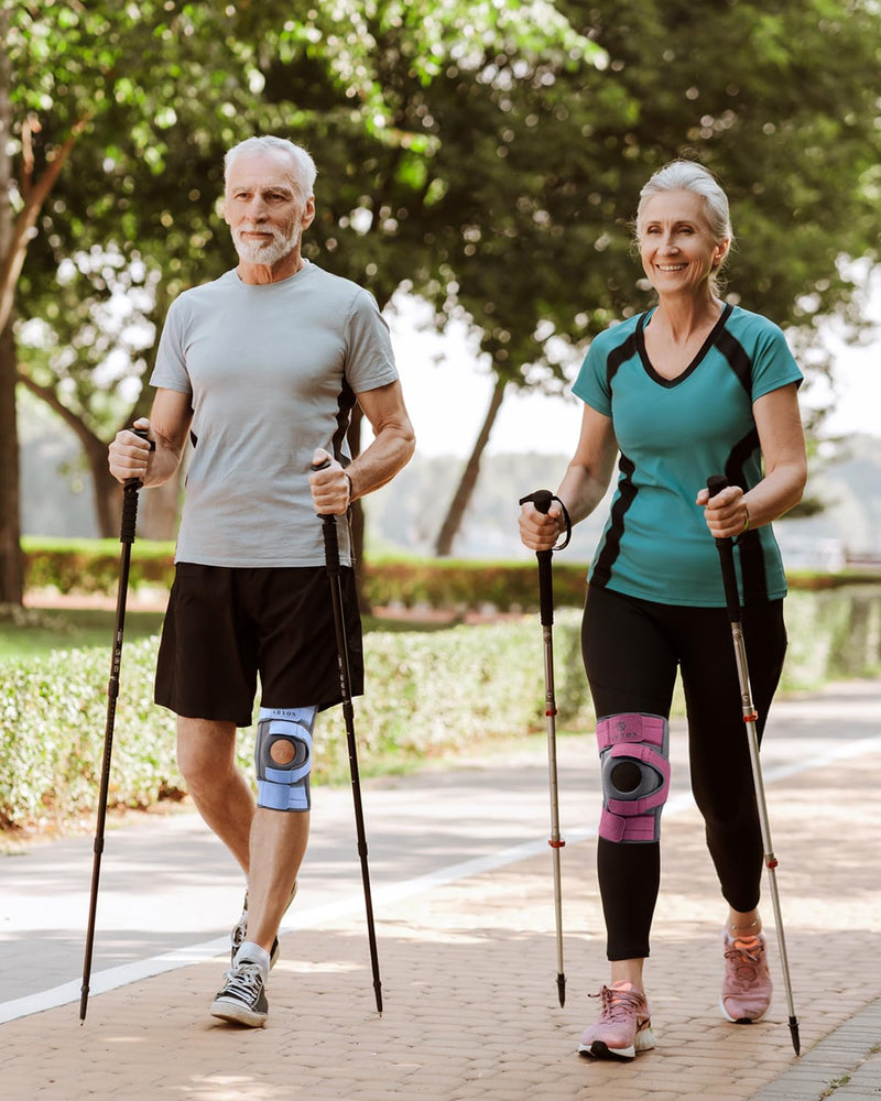 ABYON Knee Brace for Women & Men Meniscus Tear, ACL, Arthritis, Knee Support with Triple Side Stabilizers and Adjustable 360° Wraparound Strap for Maximum Knee Pain Support and Fast Recovery X-Large SteelBlue