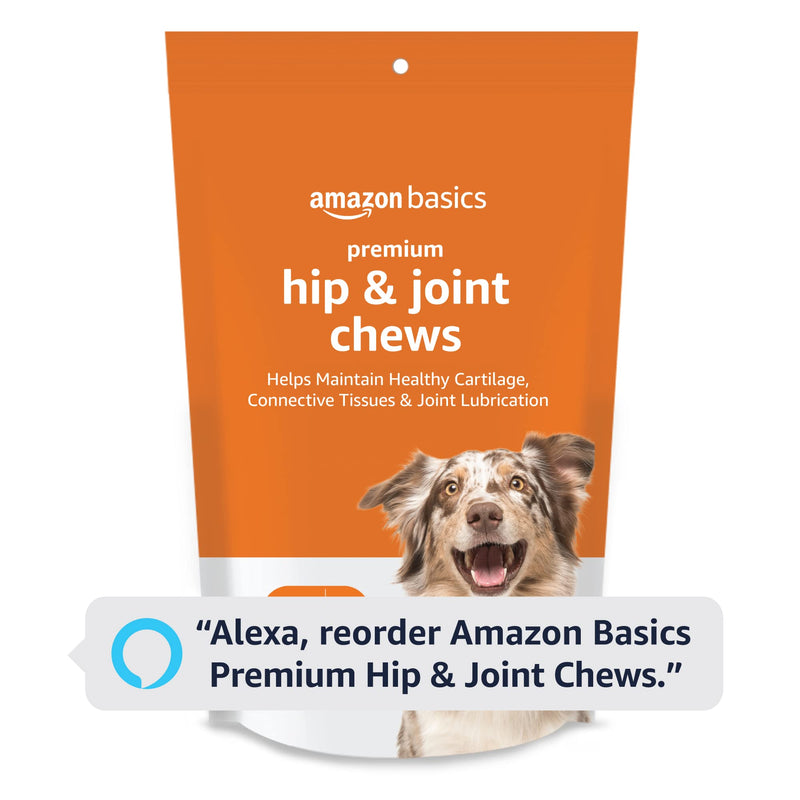 Amazon Basics Premium Dog Hip & Joint Supplement Chews with EPA and DHA, 60 Count (Previously Solimo) 60 Count (Pack of 1)