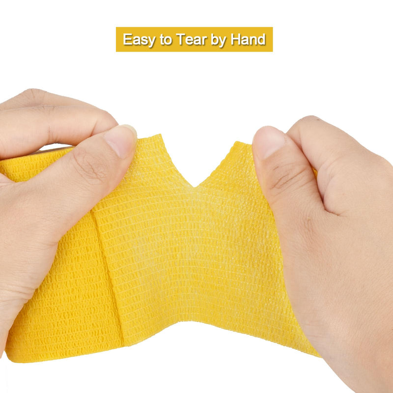 12 Rolls Self-Adhesive Bandage Self-Adhesive Bandage 10cm Cohesive Bandage Wrap First Aid Sports Injuries Adhesive Bandage Elastic Bandage Fixing Bandage Pet Vet Wrap for Horse Dogs Mixing - BeesActive Australia