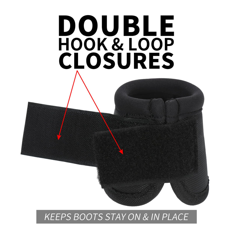 No Turn Bell Boots for Horses Ballistic Hoof Overreach Bell Boot Durable Shock Absorbing Hoof Protection (Black, Large) Black