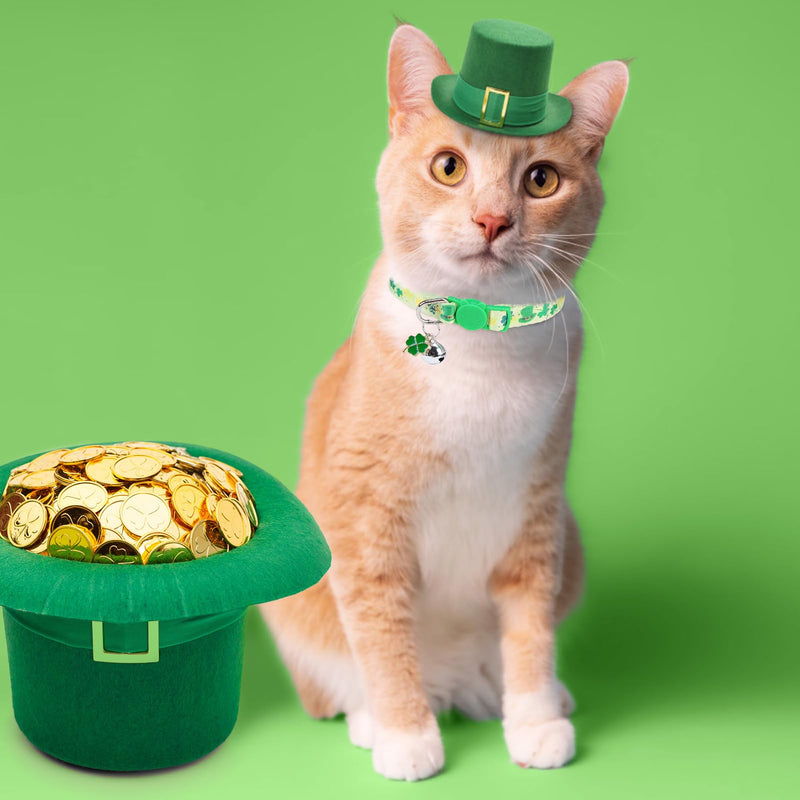 3 Pack Breakaway Cat Collars with Bell-Valentine's Day Cat Collar for Girl Boy Cats with Safety Buckle -St. Patrick's Day Easter Kitten Collar Adjustable 8"-12" for Kitty Puppy Small Pet Valentine's Day + Easter + St. Patrick's Day - BeesActive Australia