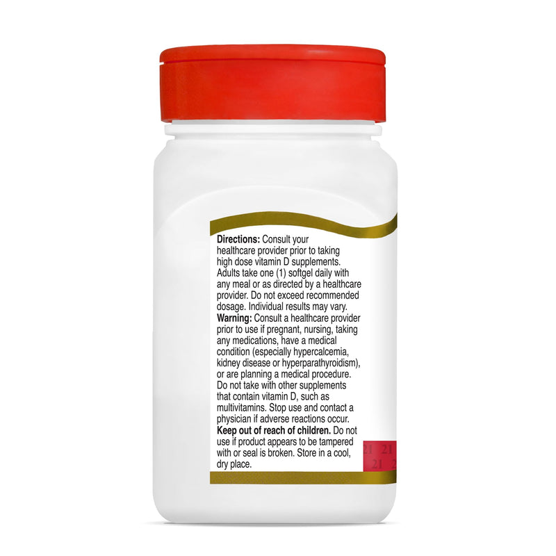 21st Century Vitamin D3 10,000 IU Rapid Release Softgels, 110 Count 110 Count (Pack of 1)