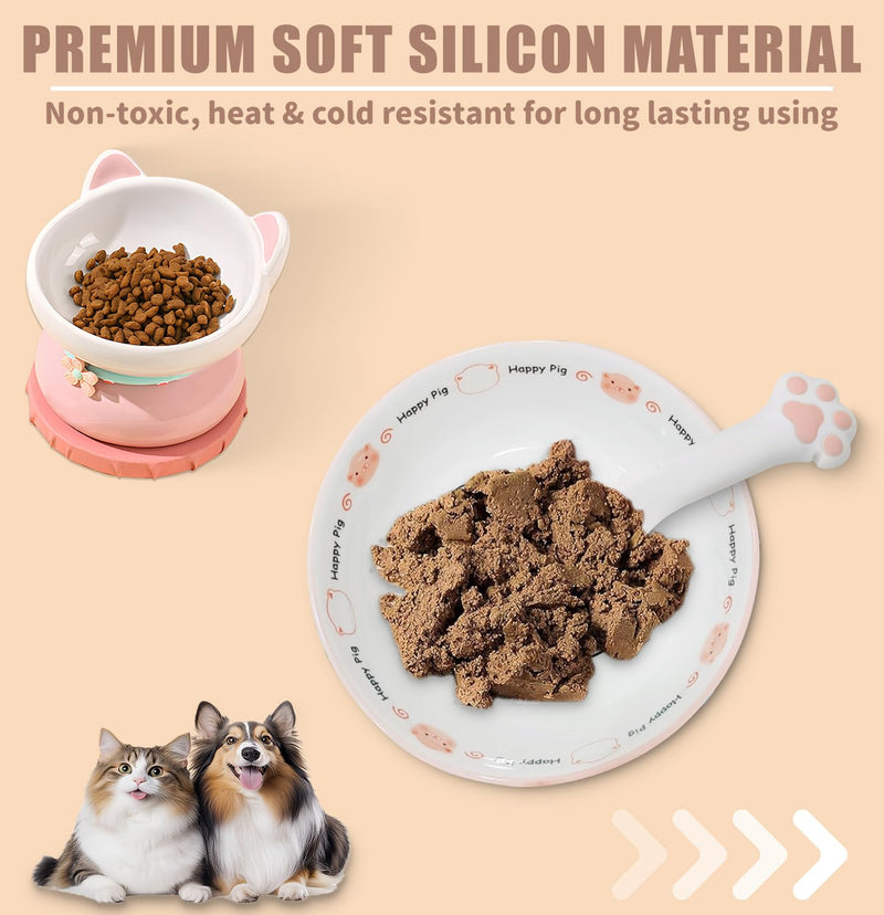 2-Piece Cat Food Spoon & Cat Food Spatula–Silicone Cat Dog Can Opener,Effortlessly Opens Cans,Precise Stirring & Feeding,Easy to Clean,Ideal for Dog & Cat Feeding Cans,White - BeesActive Australia