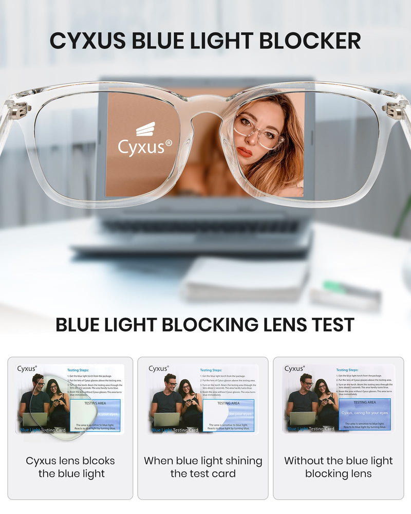 Cyxus Clear Blue Light Glasses for Women Men Reduce Eye Strain UV Blocking for Computer Screen 05-clear - BeesActive Australia