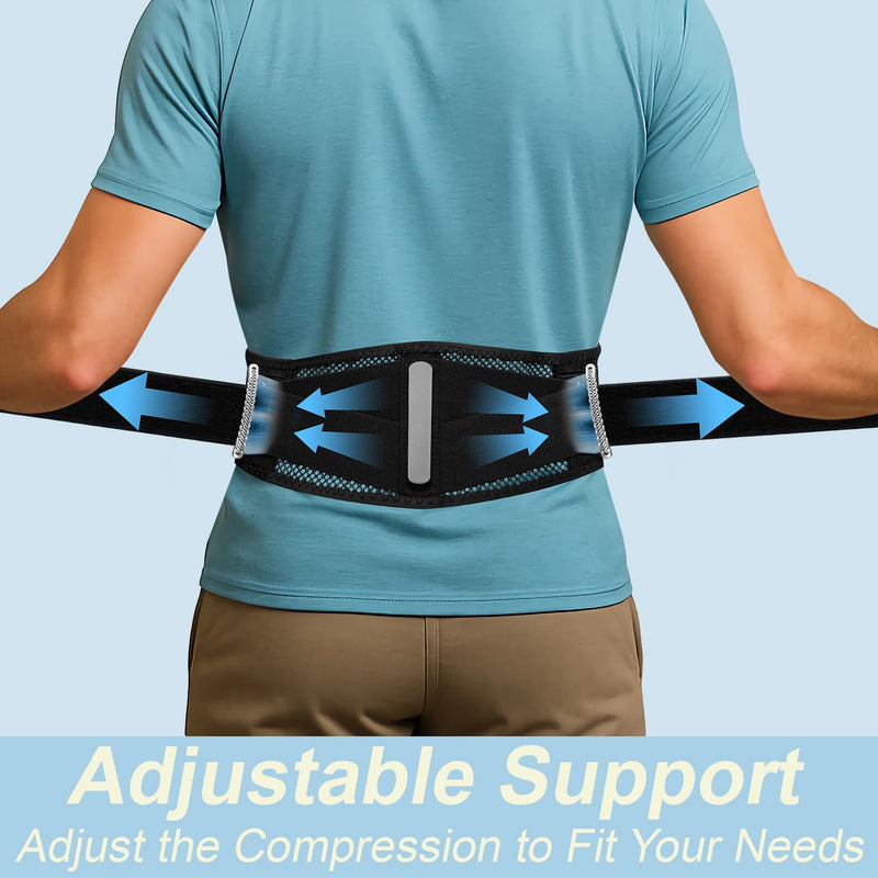 cybryeh Thin & Lightweight Back Brace for Lower Back Pain Relief – Slim, Breathable Back Support Brace for Sciatica, Herniated Disc – Adjustable Lumbar Support Belt for Men & Women, All Day Comfort M(Waist:32''-42'')