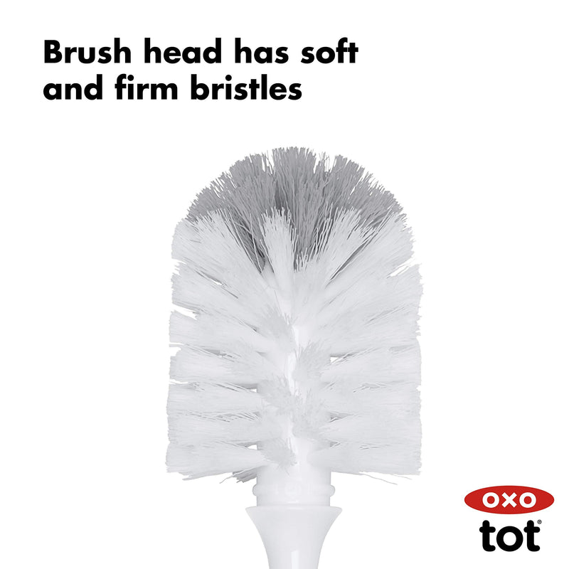 OXO Tot Bottle Brush with Nipple Cleaner and Stand - Gray 1 Count (Pack of 1) - BeesActive Australia