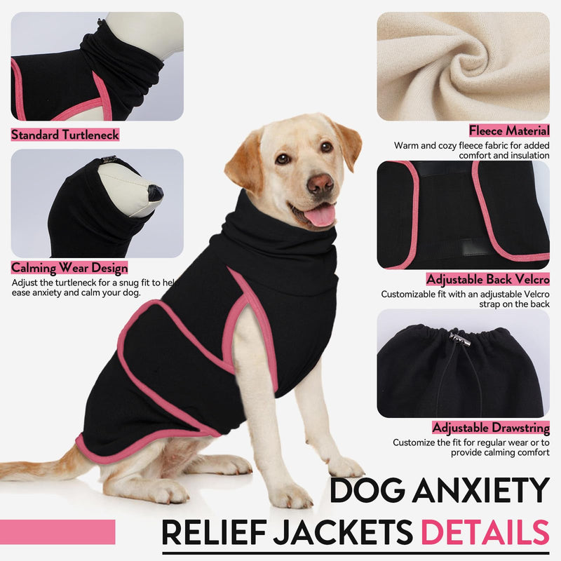 Hjyokuso Dog Sweater with Calming Hood and Ear Protection, Dog Coat for Small Medium Large Dogs, Calming Vest for Dogs, Dog Coat for Anxious Dogs, Dog Anxiety Jacket XS Black - BeesActive Australia