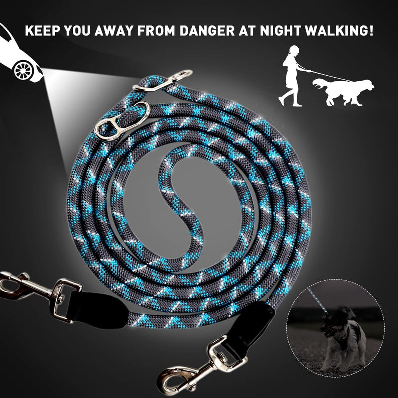 Pawstrip Hands Free Dog Leash - Multifunctional Reflective Waist Leash for Running, Walking, Training - Adjustable Crossbody Nylon Double Leashes for Small Medium Large Dogs (Gray) Gray - BeesActive Australia