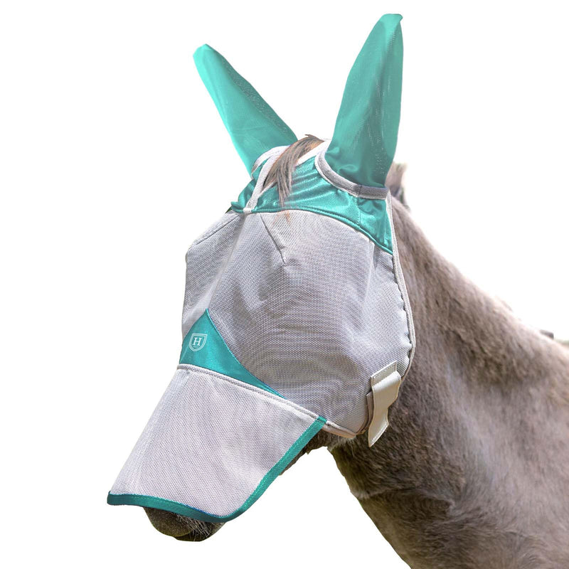 Harrison Howard Mule Donkey Fly Mask Full Face Protection with Nose Cover Mint M Medium - BeesActive Australia