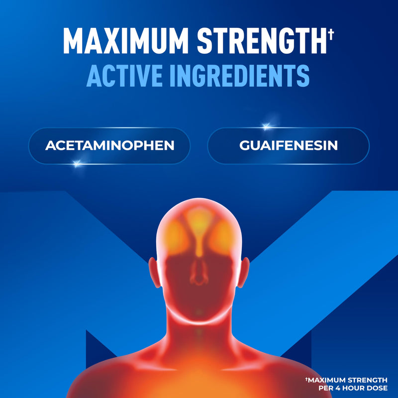 Mucinex Rapid Clear Maximum Strength Cold Medicine & Expectorant, Fever, Pain, Headache, & Excess Mucus Relief with Acetaminophen & Guaifenesin, Rapid Release Caplets for Adults, 20 Count Day - New Formulation 20 Count (Pack of 1) - BeesActive Australia