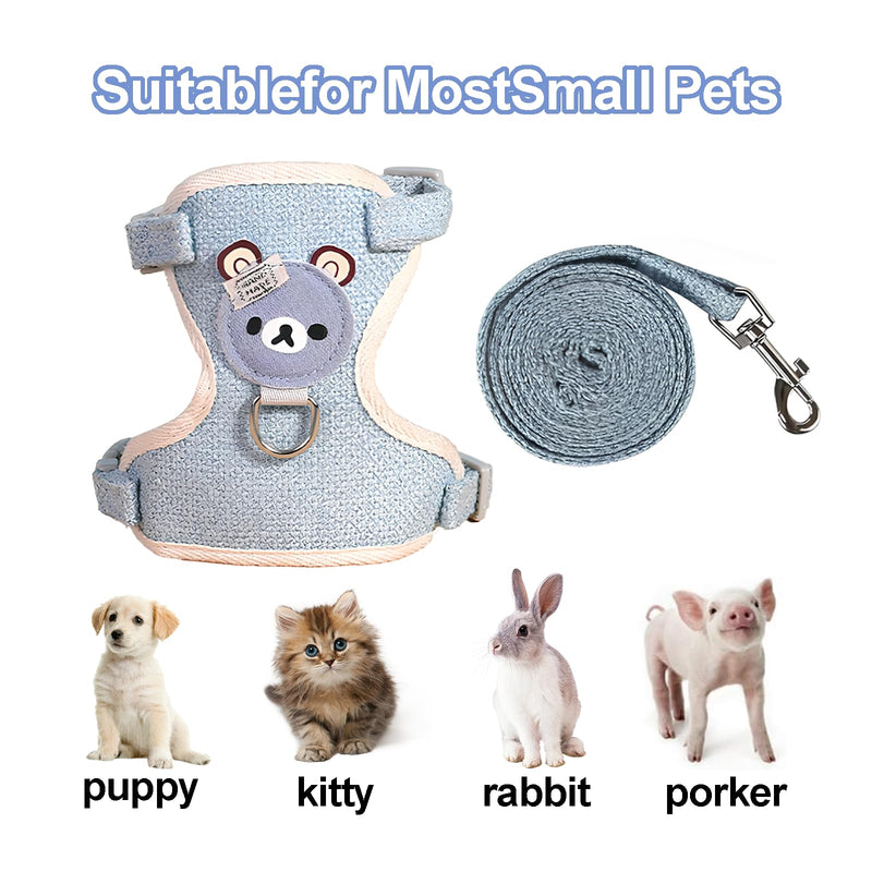 Shengxi Pack of 2 Adjustable Rabbit Leash, Adjustable Cat Harness, Pet Harness, Pet Leash, Adjustable Rabbit Leash for Cats, Rabbits, Dogs, Small Pets (1-4 kg) - BeesActive Australia