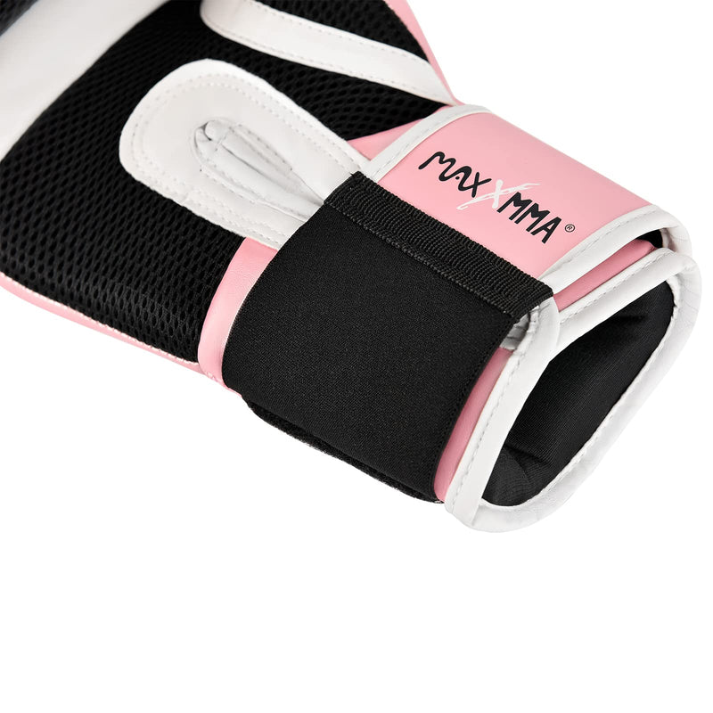 MaxxMMA Pro Style Boxing Gloves for Men & Women, Training Heavy Bag Workout Mitts Muay Thai Sparring Kickboxing Punching Bagwork Fight Gloves Rose Gold 10 oz.