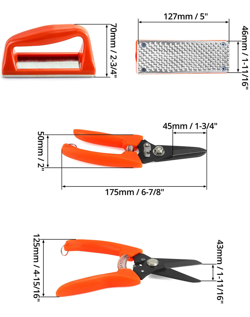 QWORK Hoof Trimmers Goat Hoof Trimming and Mini Rasp Hoof File, 7" Multipurpose Nail Scissors Daily Trim and 5" Rasp for Pig Trotters, Sheep, Alpaca, Lamb and Pruning Potted Plants - BeesActive Australia