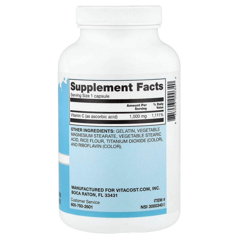 Vitacost Vitamin C, 1,000 mg, 250 Capsules