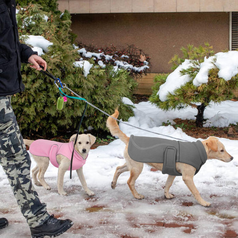 Kuoser Dog Fleece Vest, XL Dog Coat Reflective Dog Winter Jacket Warm Dog Sweater for Extra Large Dogs, Soft Dog Cold Weather Clothes Pet Turtleneck Snowsuit for Beagle,Border Collie, Grey XL X-Large (Chest: 24.4" - 29.5") - BeesActive Australia