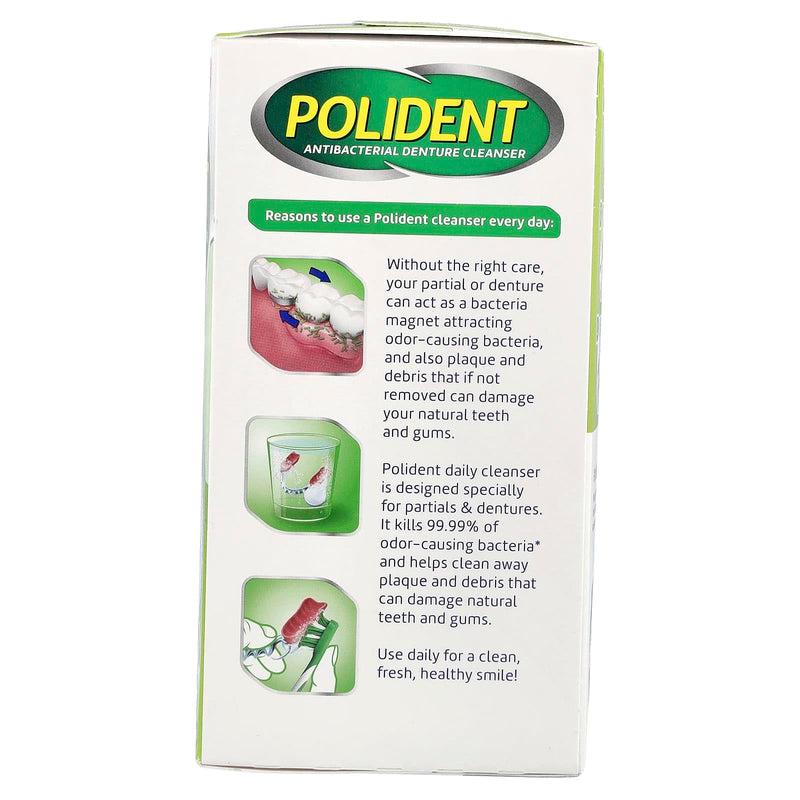 Polident Overnight Whitening Triple Mint Freshness Denture Cleaner Tablets - 84 CT