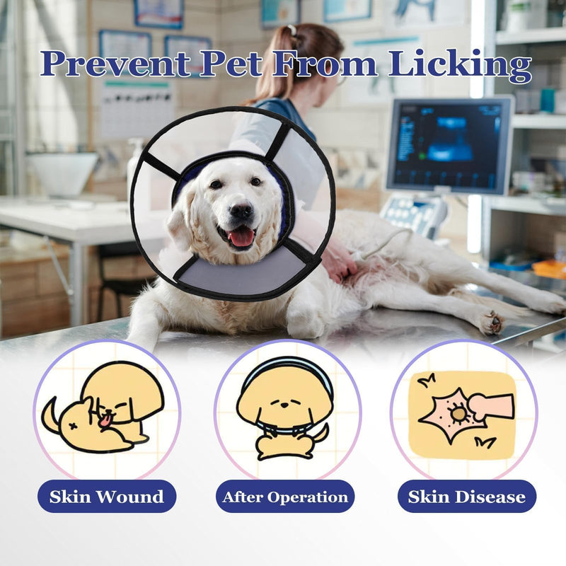 PUZAUKAL Dog Neck Brace, Neck Brace for Dogs, Soft and Breathable, Dog Collar, Leak Protection, Adjustable, Dog Neck Brace After Surgery, Blue (L) L - BeesActive Australia