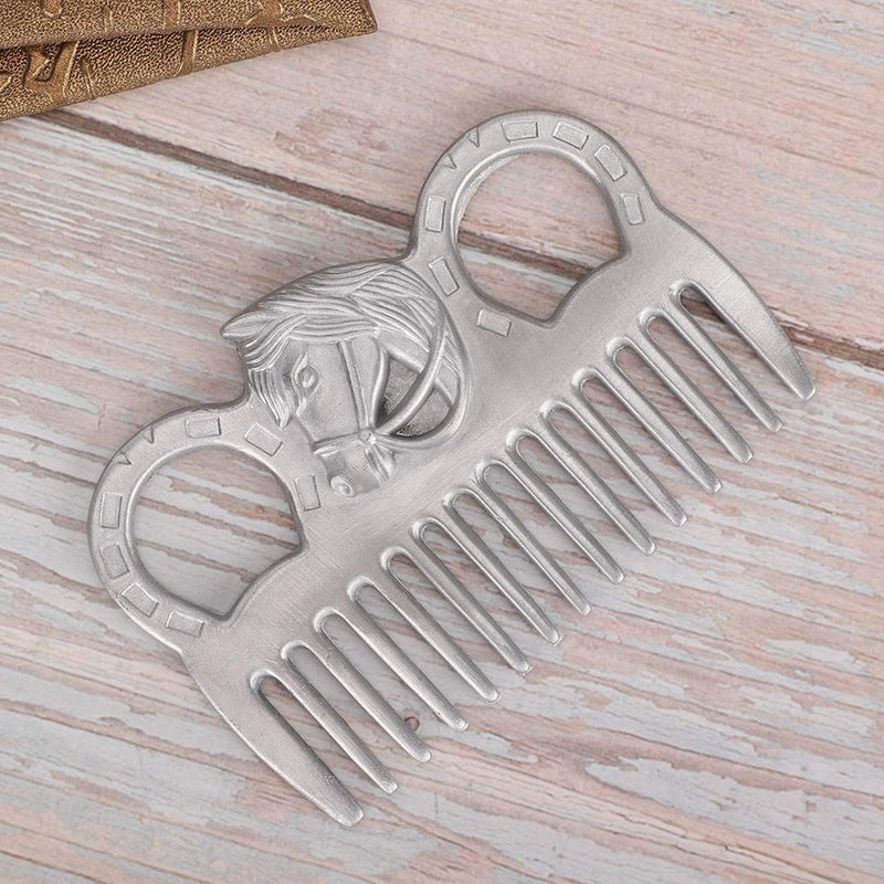 Metal Horse Comb, 4inch Stainless Metal Pulling Combs Horse Mane Comb Horse Tail Comb Mini Pocket Combs Horse Grooming Comb Livestock Comb for Cleaning Hair Removing Loose Undercoat Knots, Silver - BeesActive Australia