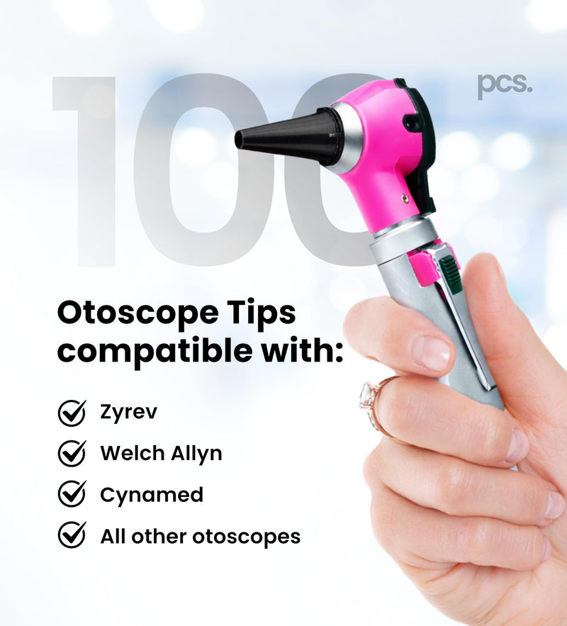 Zyrev ZetaLife Otoscope Tips (Pack of 100) - Plastic Otoscope Specula Tips, Disposable Ear Specula - 4mm Disposable Covers - BeesActive Australia