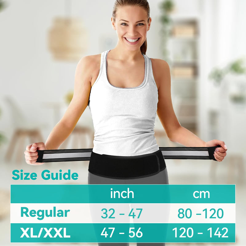 Lightweight Back Brace for Lower Back Pain Under Clothes - Relief from Sciatica, Hip and Spine Pain - Breathable & Adjustable Lumbar Support Belt for Home, Work and Exercise - Suitable for Women&Men Medium