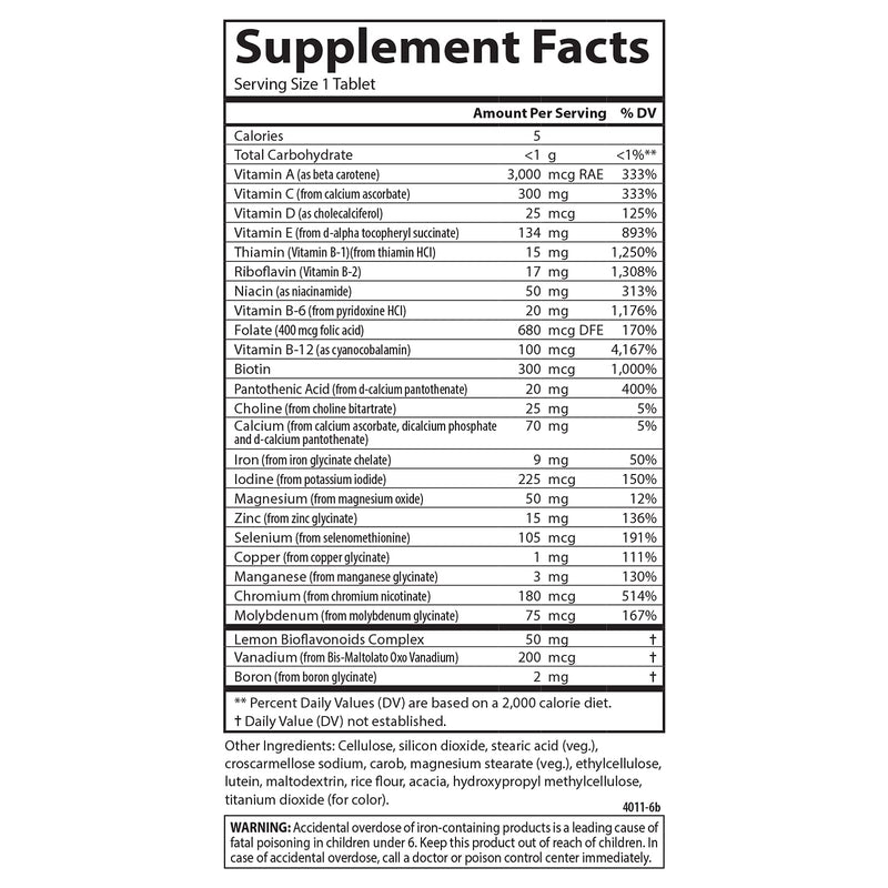Carlson Super 1 Daily, Vegetarian Multiple Formula, 120 Tablets | Multivitamin; Balanced Amounts of beneficial Nutrients; Once Daily Formula; Optimal Wellness 120 Count (Pack of 1)