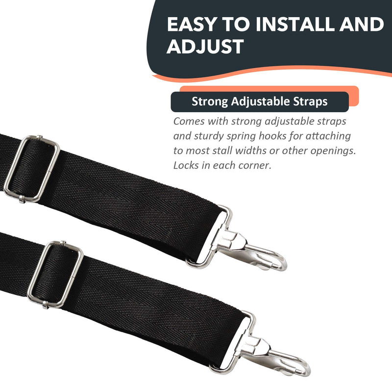 Harrison Howard Stall Guard for Horses Adjustable Straps Easy Installment Stall Guard for Horses-Black Black - BeesActive Australia
