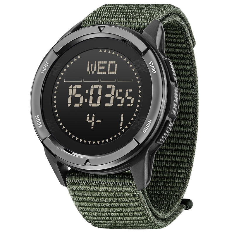 DIDITIME Tactical Watches for Men, Military Watches for Men, Waterproof 164FT, Fitness Watch, Mens Digital Watches with Compass, Metronome, Pedometer, Lightweight Breathable Nylon Watch ALPS-GREEN