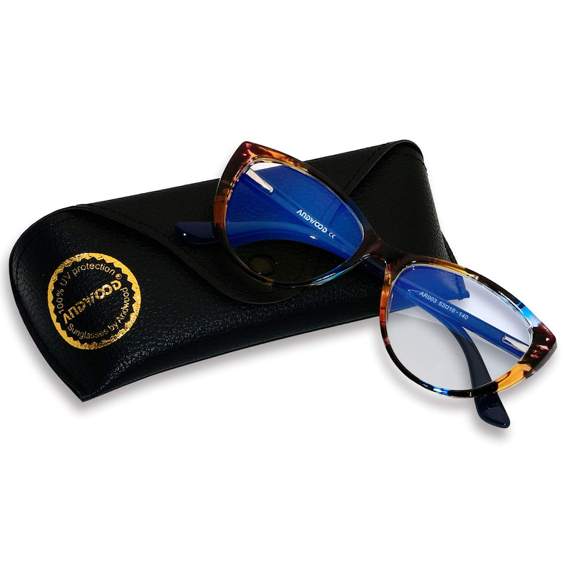 ANDWOOD Blue Light Blocking Glasses Women Bluelight Blocker Computer Cateye Clear Cat Eye Eyeglasses Frame AR003 Cateye Pattern | Anti-blue Light Lens - BeesActive Australia