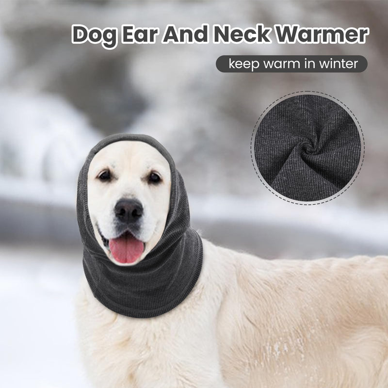 BRKURLEG Quiet Ears for Dog, Dog Ear Muffs for Noise Protection,Knitted Dog Winter Hats, Dog Calming Hoodie, Pet Cats and Dogs Grooming Bathing Calming Drying Ear Muffs (Grey, L) Large(Pack of 1) Grey - BeesActive Australia