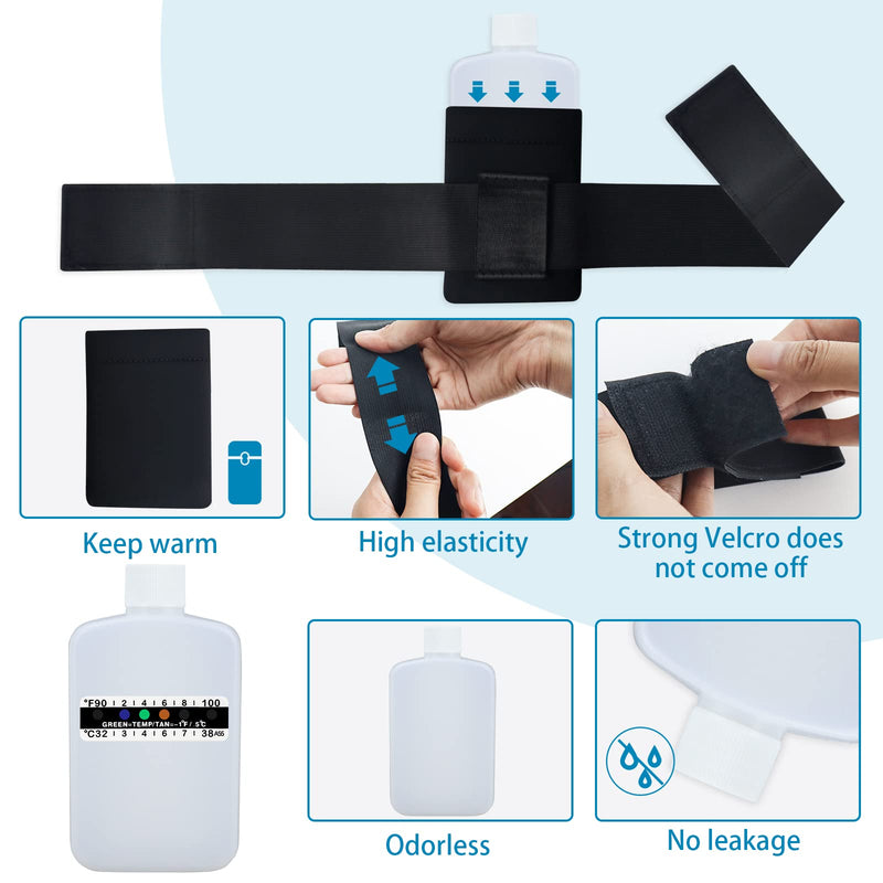 3oz Urine Test Complete Kit, 2 Smaller Translucent Portable Empty Bottle, Hidden Hi-Stretch Leg Strap and Thermal Sample Bag, 10 Temperature Test Strips, Urine Bottle Kit Test Practice at Home