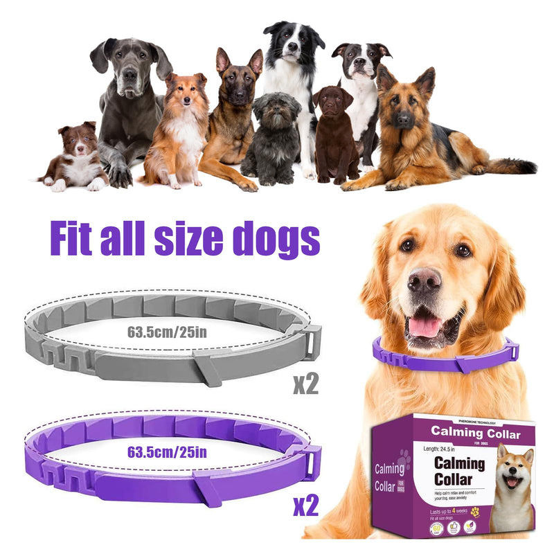 Calming Collar for Dogs, 4 Pack Anxiety Relief Collar Adjustable Waterproof Long-Lasting Soothing Dog Pheromone Calm Collars for All Small Medium Dog